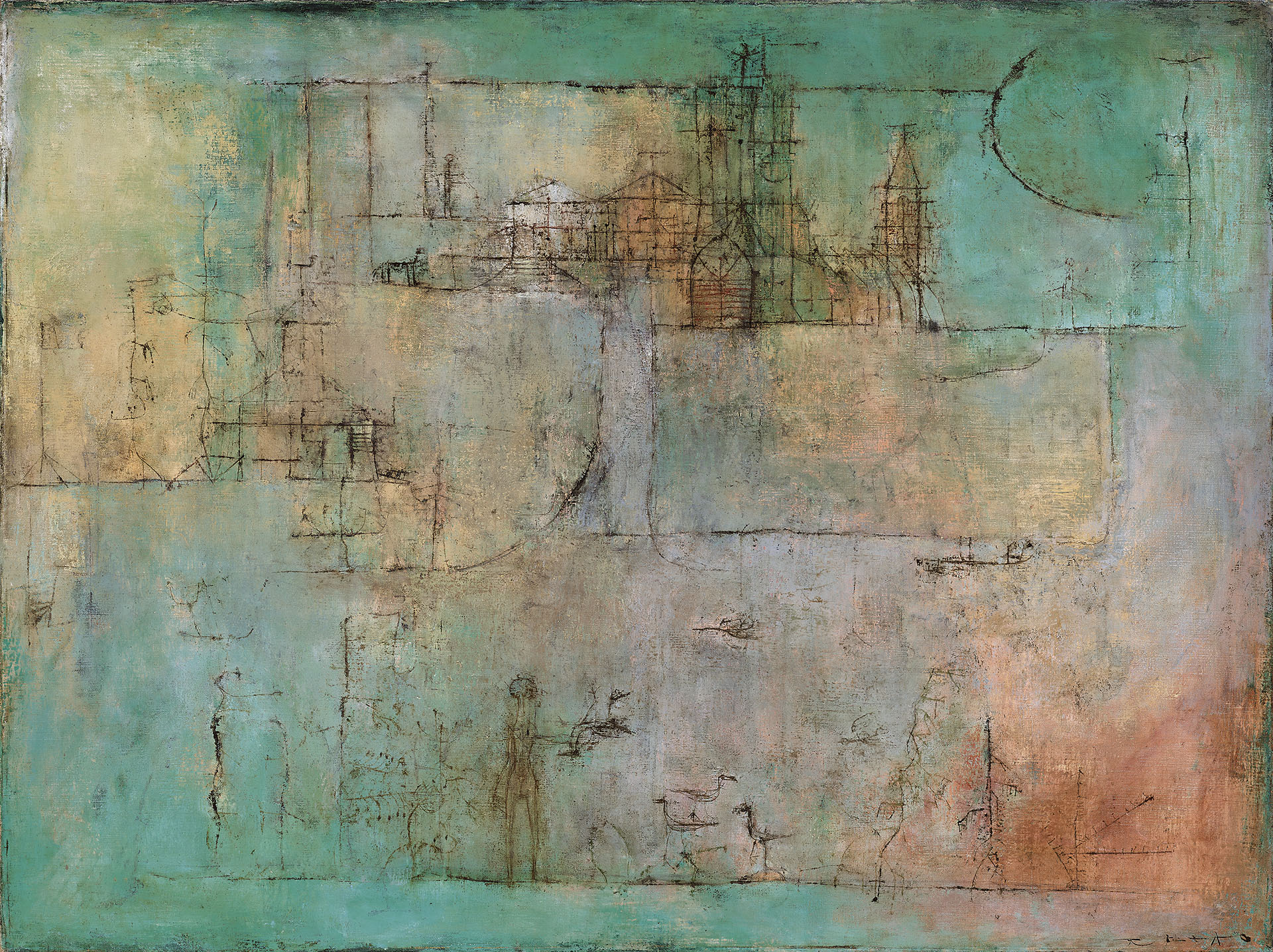 趙無極，《聖堂之旅 07.08.51-08.09.51》，油彩、畫布，97×130 cm，1951年作。HK,000,000–38,000,000（佳士得提供）
