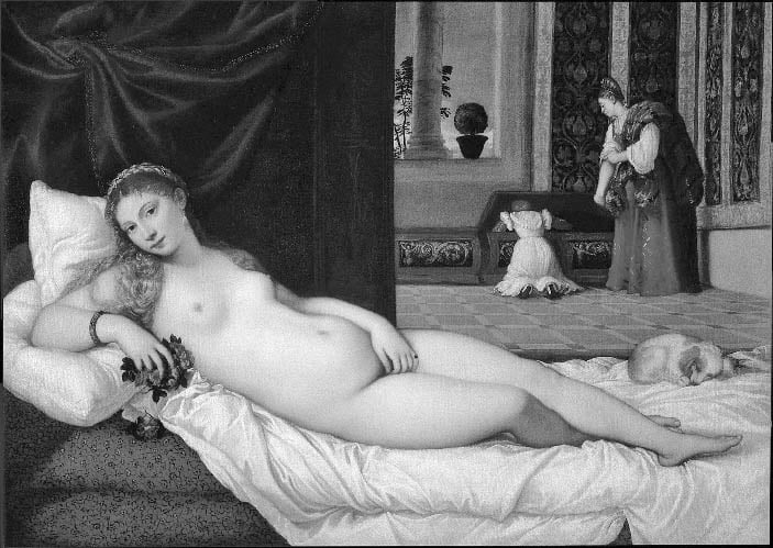 提香(Titian),《烏爾比諾的維納斯》。(圖片取自《班克斯如何拯救藝術史》一書)