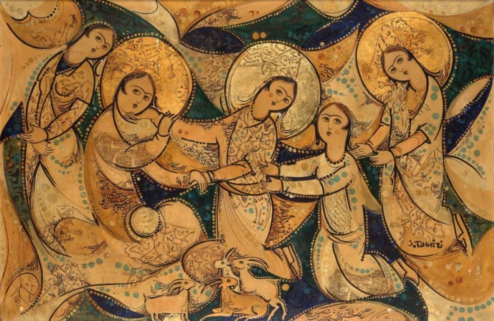 薩德格．塔布里茲（Sadegh Tabrizi）的民俗風格創作。（©Artsy）