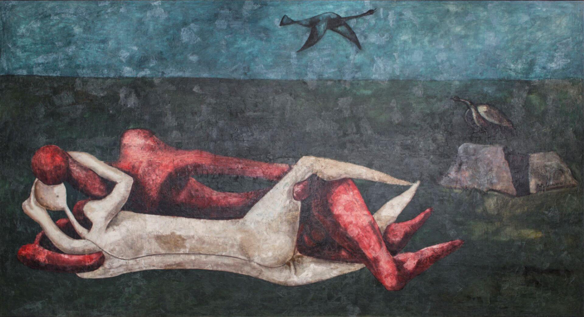 巴赫曼．莫哈賽斯（Bahman Mohasses）《無題》（Untitled），1966，明顯挑戰人體及性議題的禁忌。（© Leilaheller gallery）