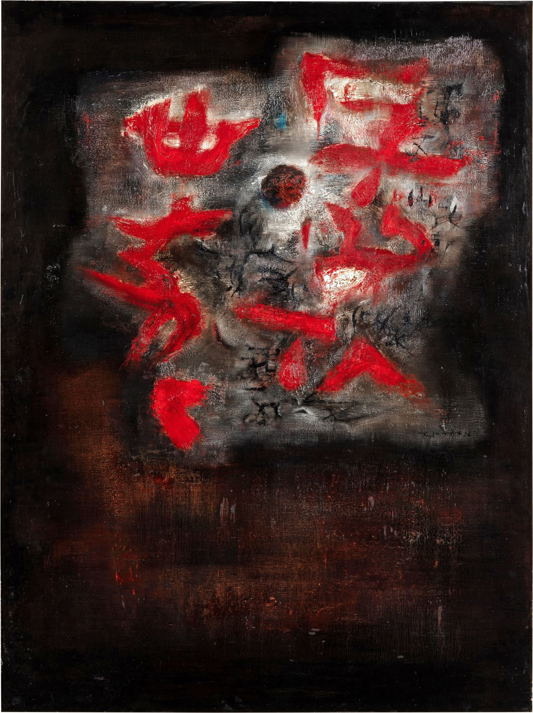 趙無極《雲》以4055萬港元成交價易主。（蘇富比提供）