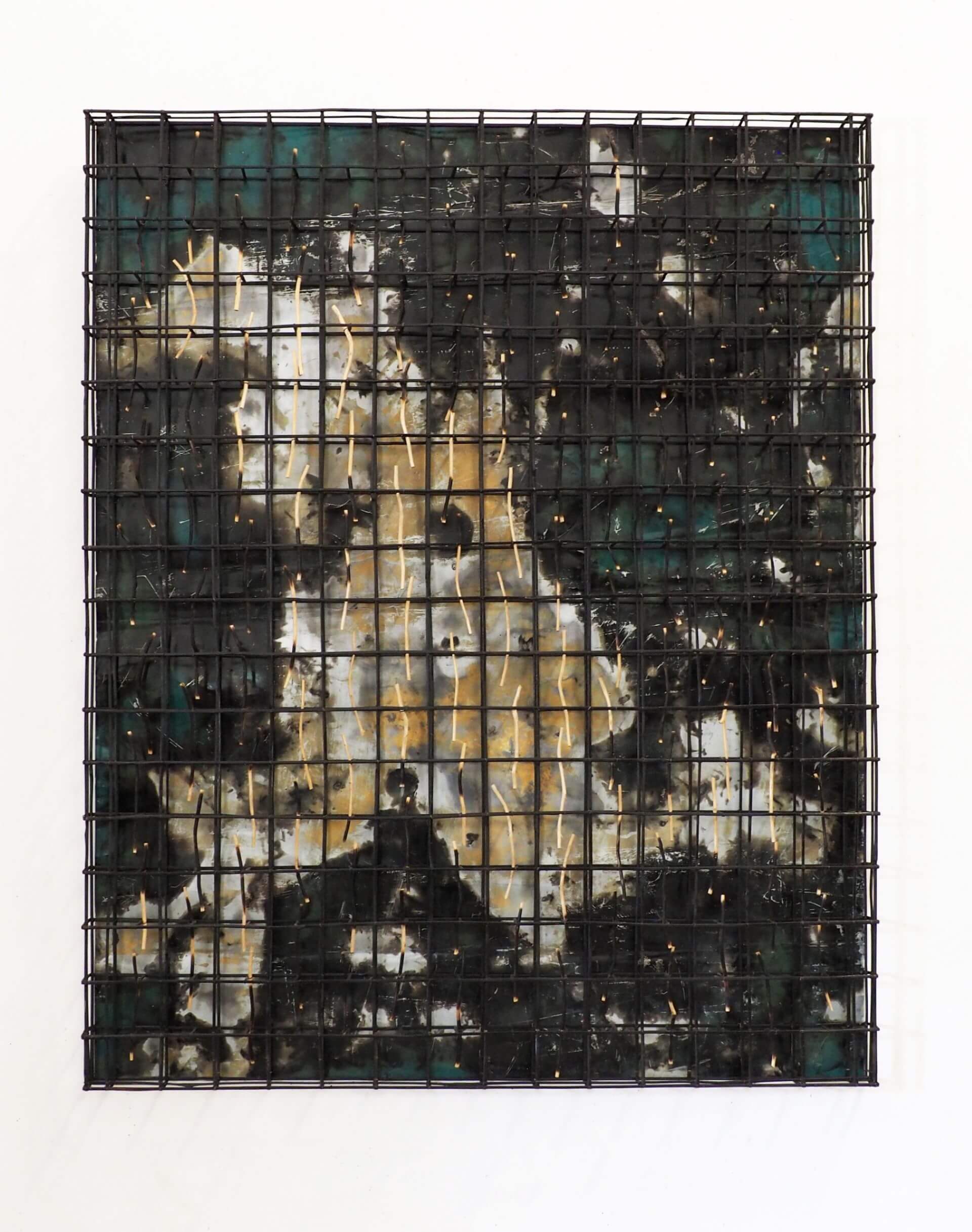 索菲普．皮奇，《野火》，2026，竹、藤、木、不鏽鋼、琺瑯，150×122×10 cm。（耿畫廊提供）