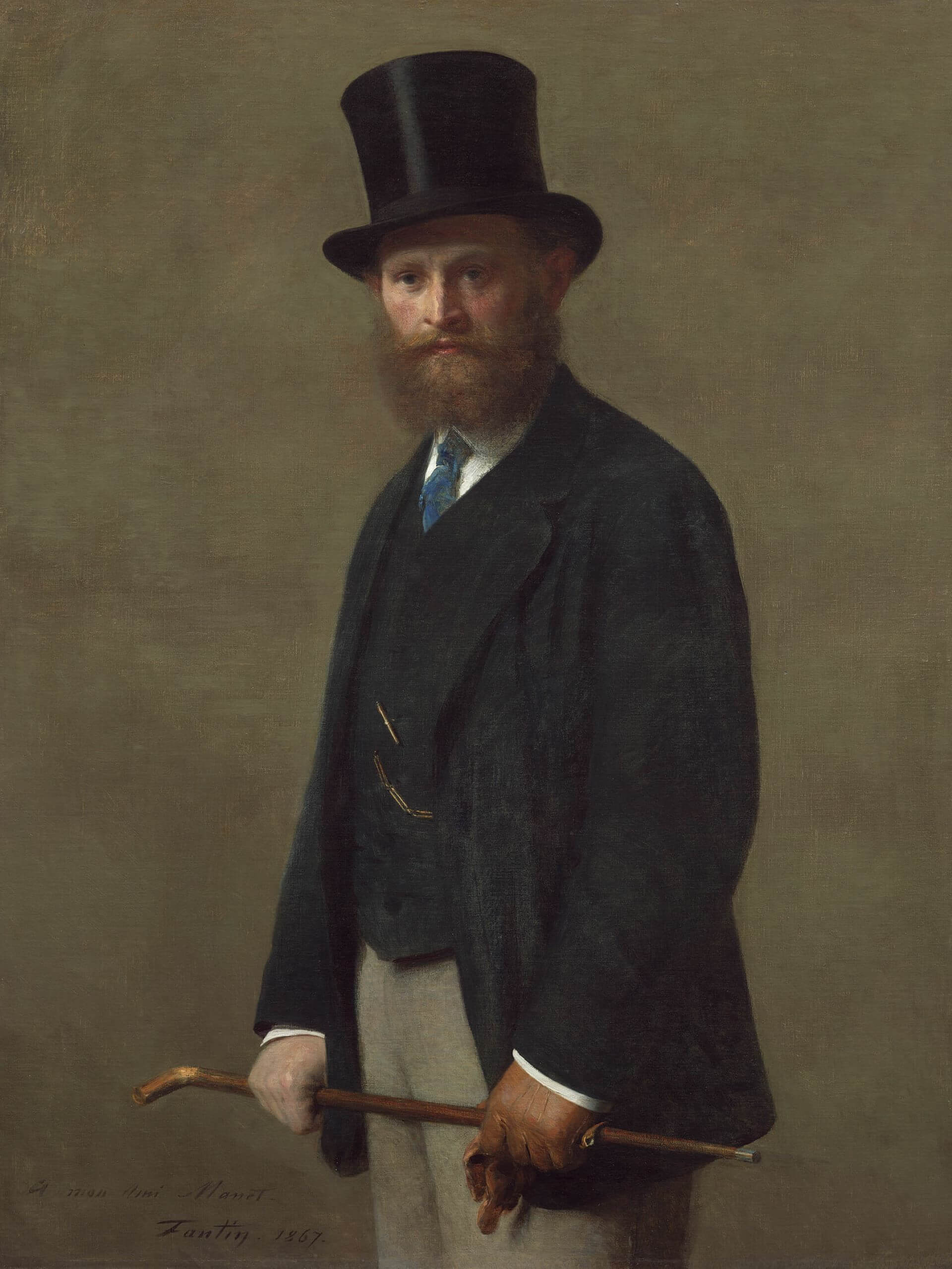 亨利．方丹－拉圖爾《愛德華．馬奈》（Édouard Manet），1867，油彩畫布，117.5×90公分，芝加哥藝術博物館（Art Institute of Chicago）藏。引自芝加哥藝術博物館典藏資料庫