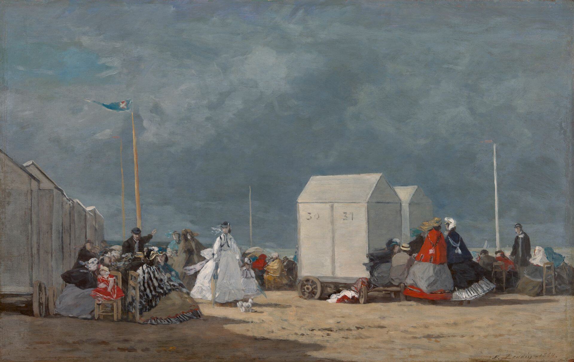 歐仁－路易．布丹《暴風將至》（Approaching Storm），1864，油彩木板，36.6×57.9公分，芝加哥藝術博物館（Art Institute of Chicago）藏。引自芝加哥藝術博物館典藏資料庫