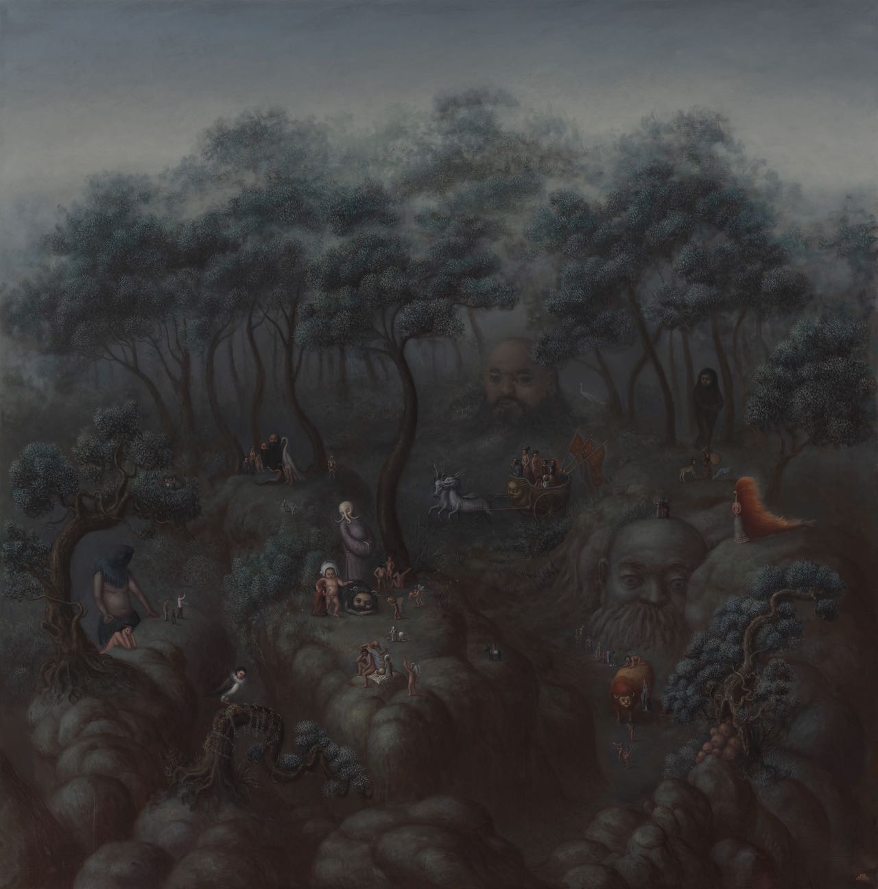 王梵僧｜配角的森林 布面油畫 150×150 cm 2020（貝浩登提供）
