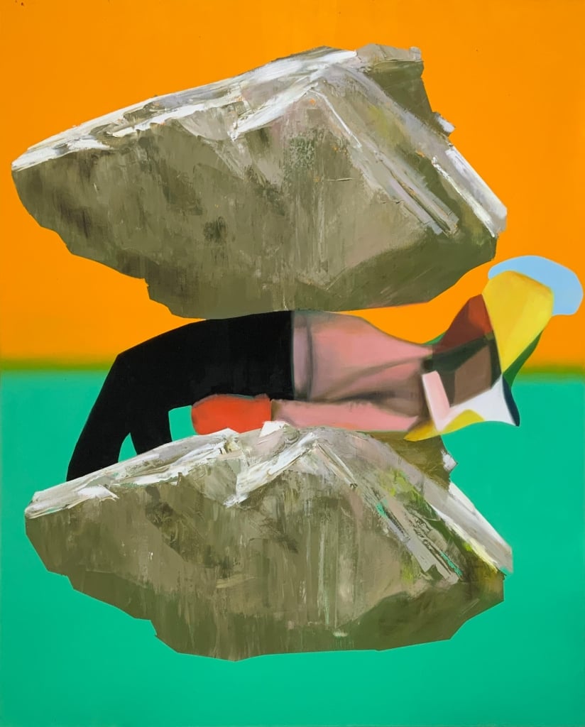 格蕾特‧范‧奧特加登（Greet Van Autgaerden）作品《葉、石、人、石#4》。（毓繡美術館提供）