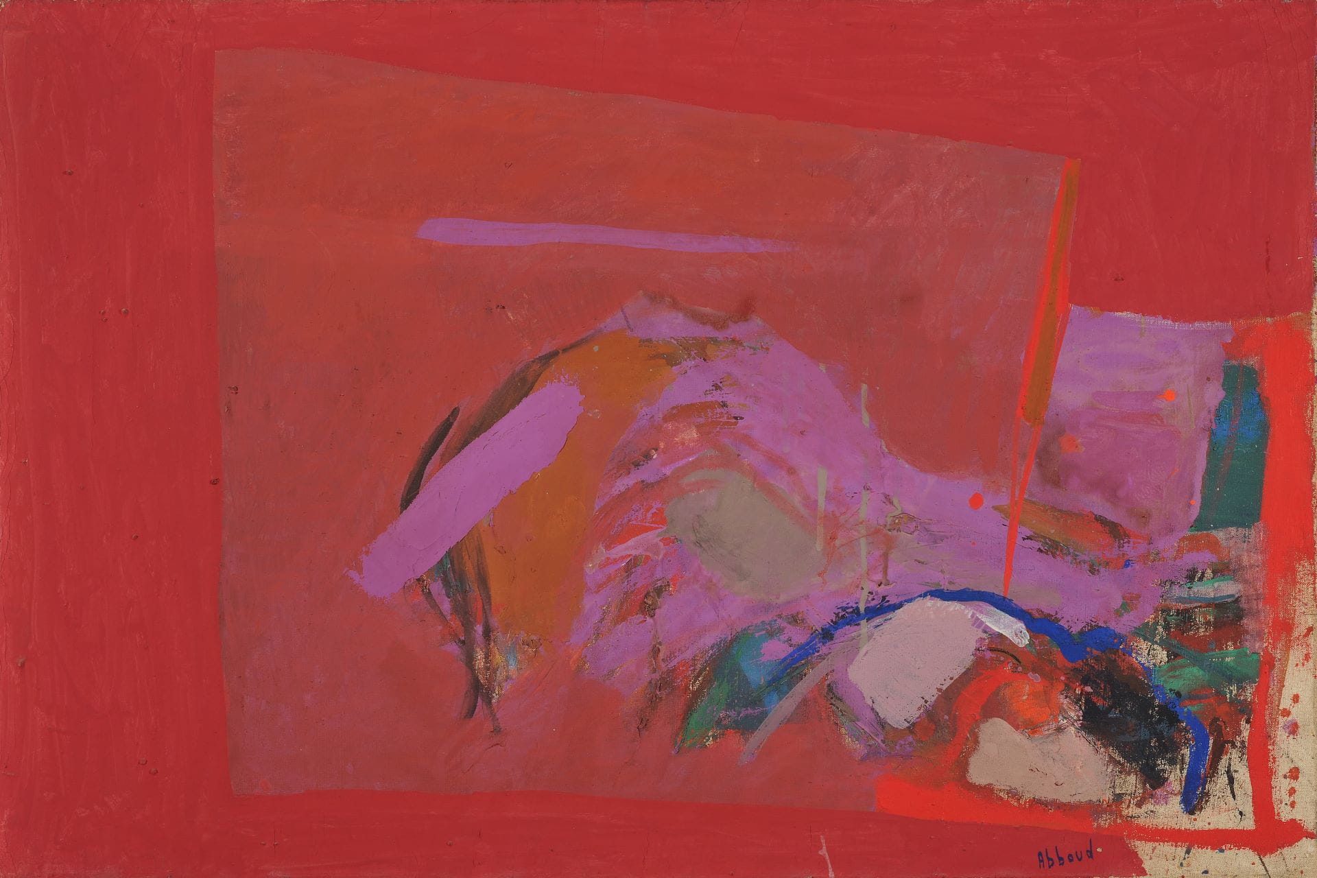 沙菲克．阿布德（Shafic Abboud），《沙發》（Le Divan），1971-72，54×81cm，油彩畫布。（圖片來源：Ans Azura）