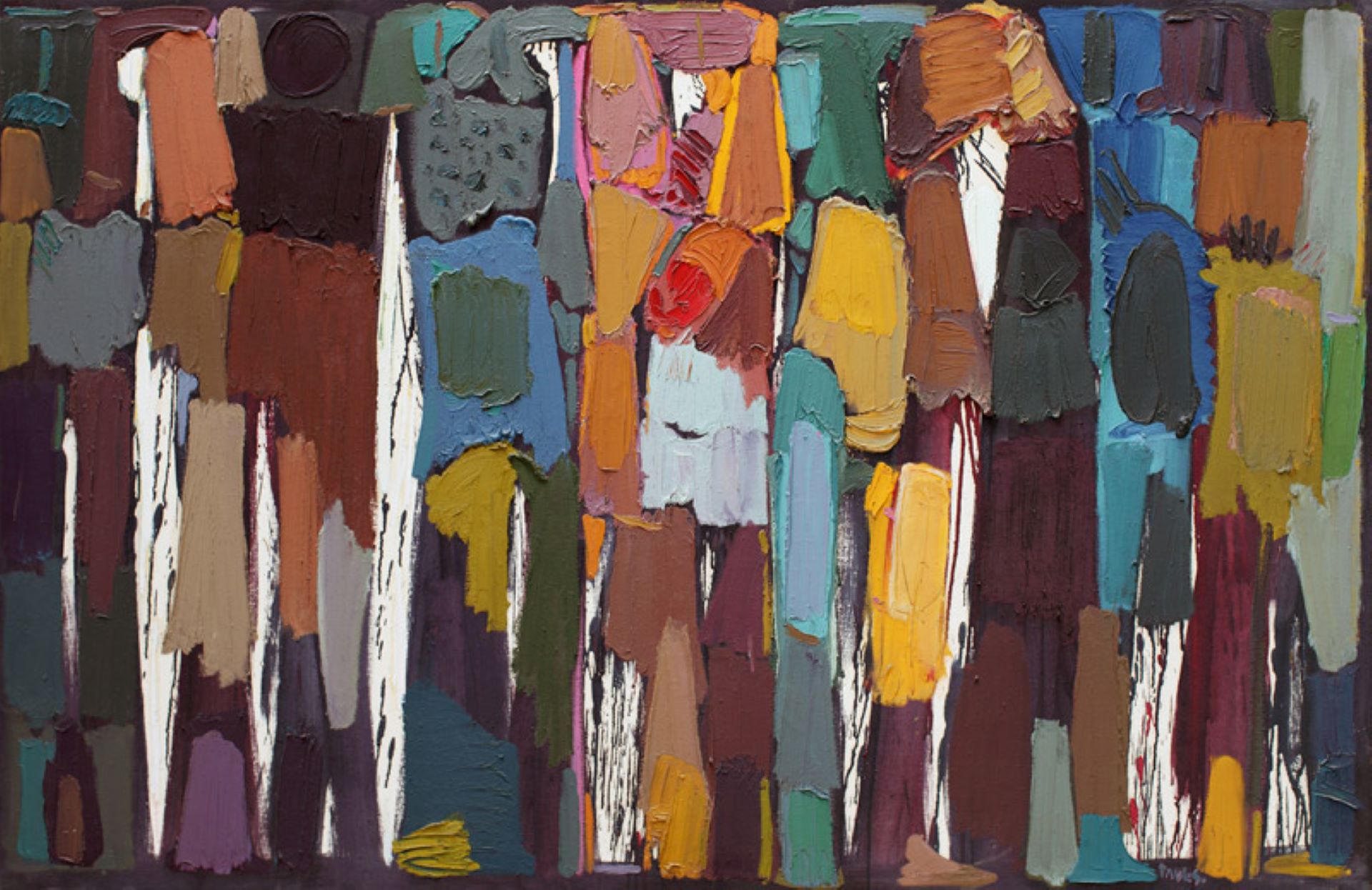 保羅．吉拉戈西安（Paul Guiragossian），《構成（大衝鋒）》（Composition (La Grande Charge)），1990-91，130×200cm，油彩畫布。（圖片來源：Selections Arts Magaz…