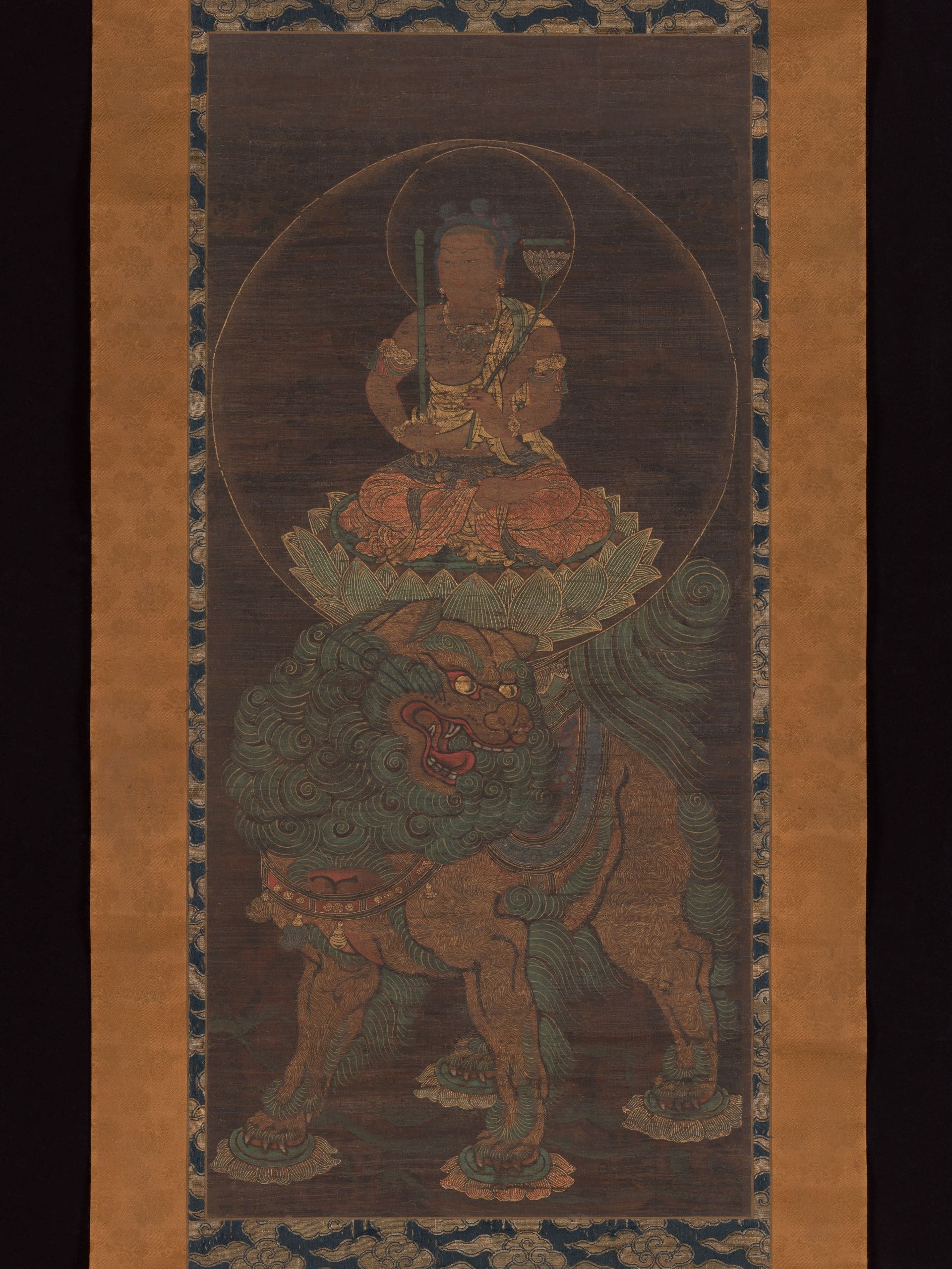 〈五髻文殊〉,日本 14世紀,大都會博物館藏。(Public Domain)