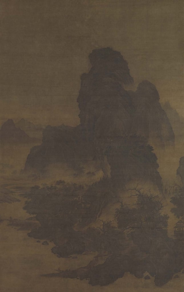 圖2 北宋12世紀早期 佚名〈倣范寬山水圖〉軸,絹本水墨設色,166.1×104.5公分,紐約大都會博物館藏。