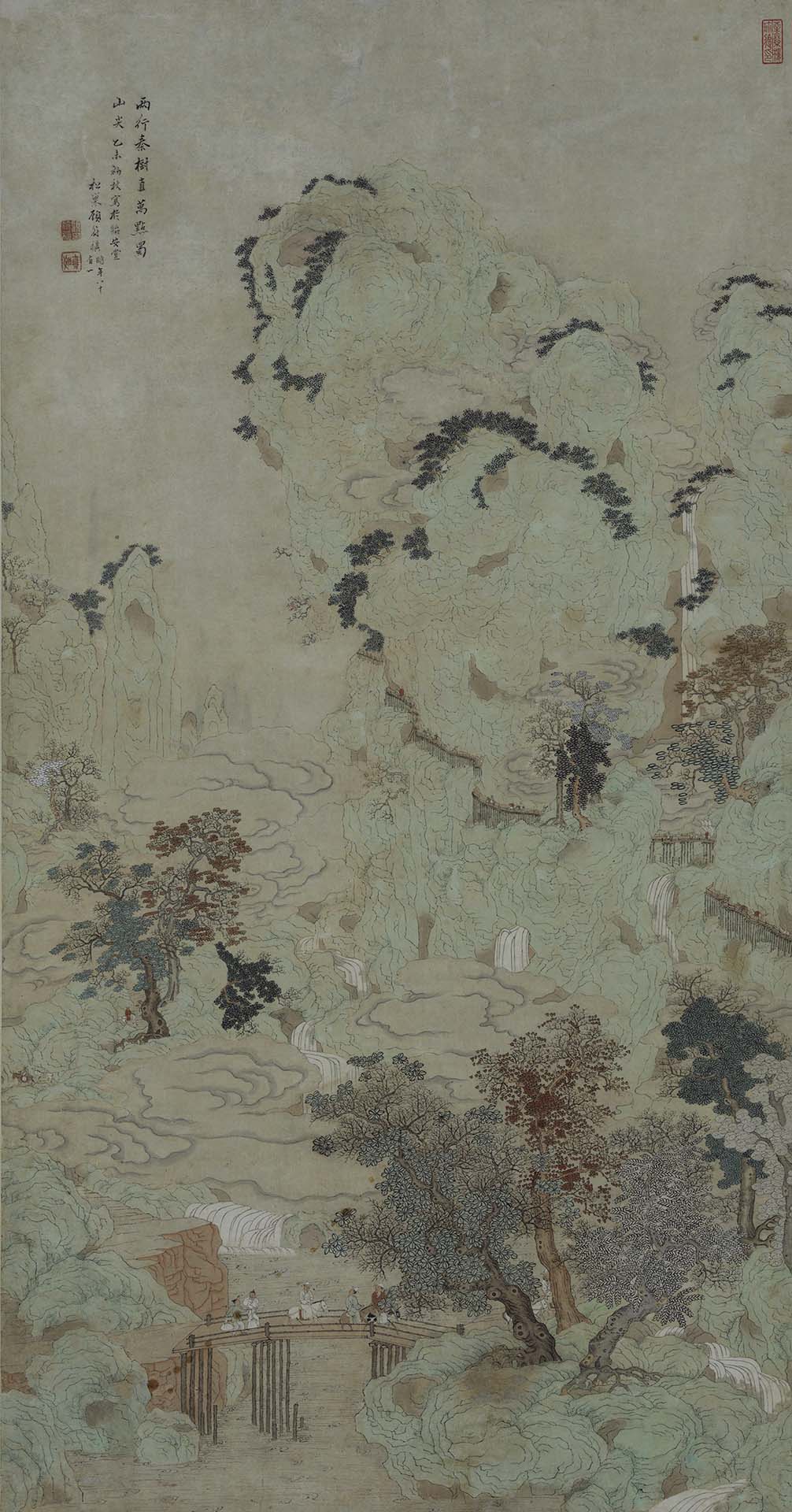 圖10 清 顧符稹1715年作〈蜀道圖〉，紙本水墨設色，90×47公分，香港藝術館至樂樓藏。