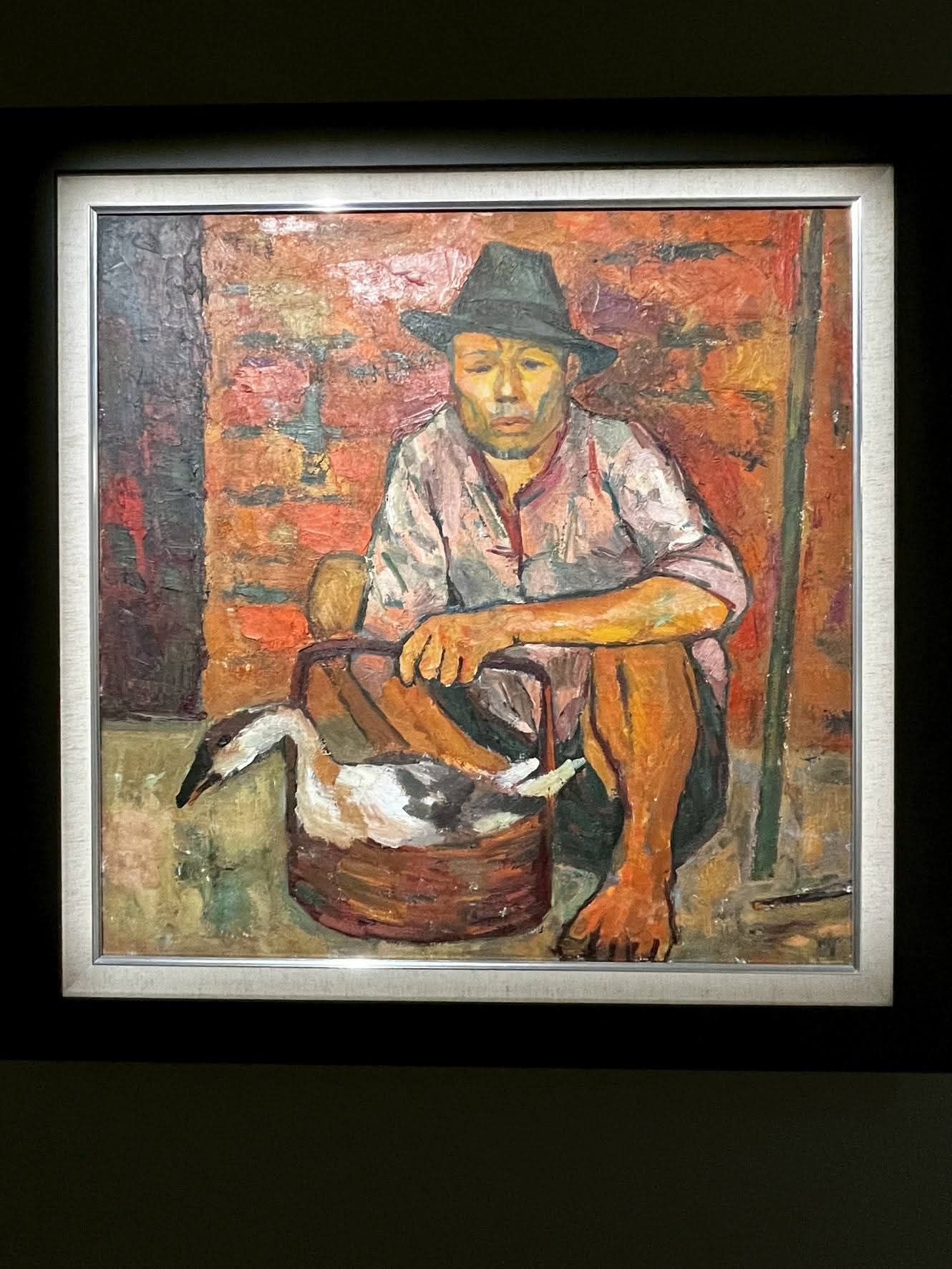 席德進〈賣鵝者〉，第四屆（1957）聖保羅國際雙年展參展作品。（攝影／藍玉琦）