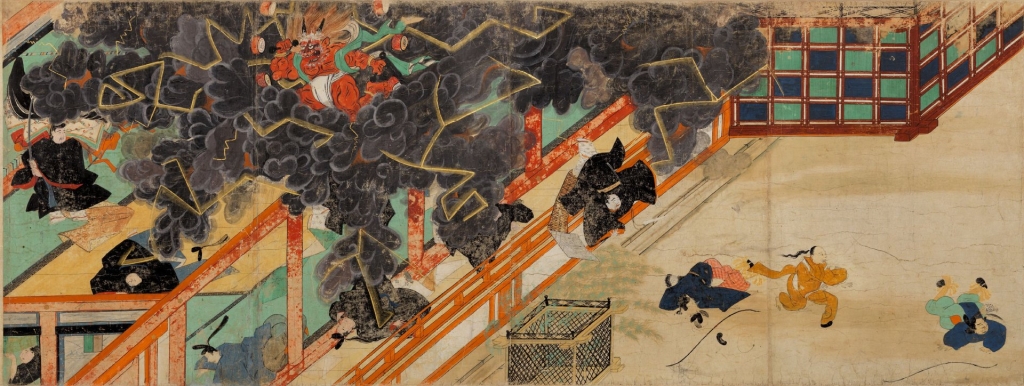 國寶 日本鎌倉時代13世紀〈北野天神緣起繪卷（承久本）〉卷第五（局部），全卷52.1×878.5公分，京都 北野天滿宮藏，此一段落於5月26日至5月31日展示。圖／京都國立博物館。
