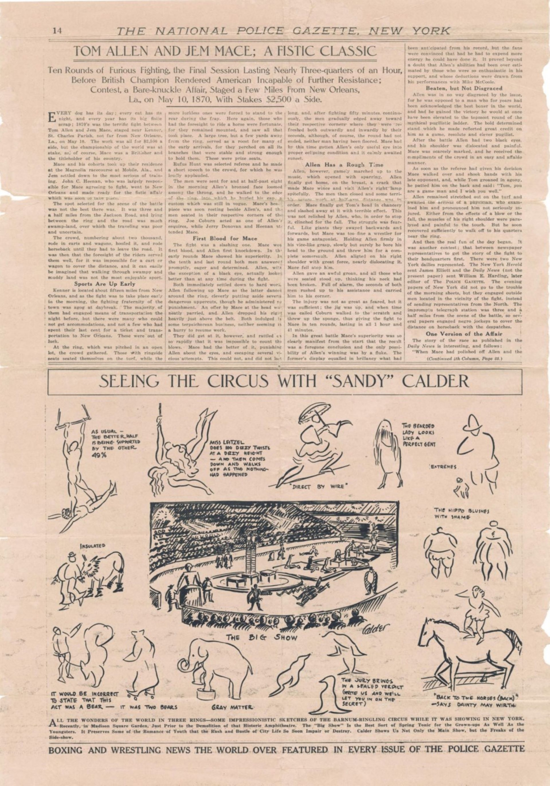 〈和「桑迪」考爾德一同看馬戲〉，1925。（郭書瑄提供）