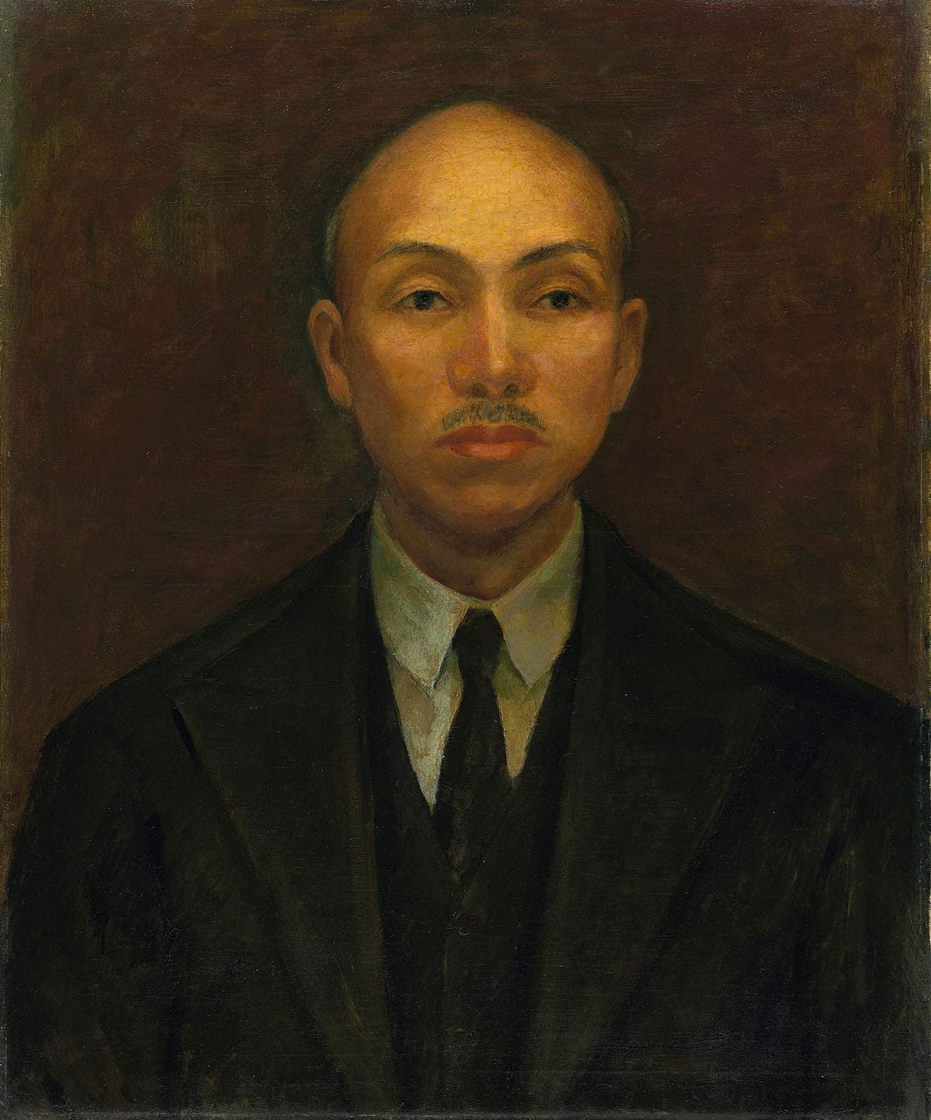李石樵，《林獻堂像》，年代不詳，畫布油彩，65 × 53.5cm，私人收藏。（圖片來源：光——臺灣文化的啟蒙與自覺）