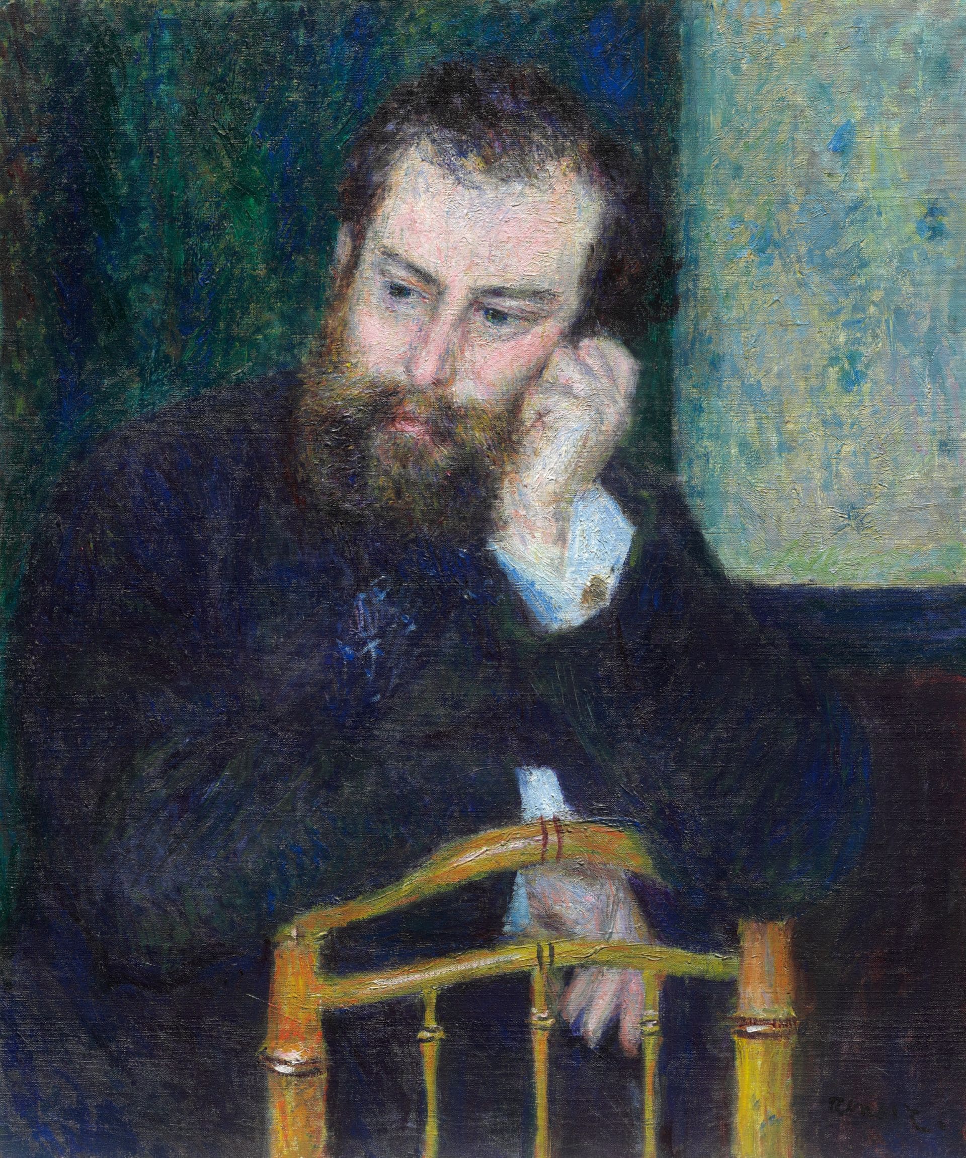 皮耶-奧古斯特．雷諾瓦《阿爾弗雷德‧西斯萊》（Alfred Sisley），1876，油彩畫布，66.4×54.8公分，芝加哥藝術博物館（Art Institute of Chicago）藏。（引自芝加哥藝術博物館典藏資料庫）