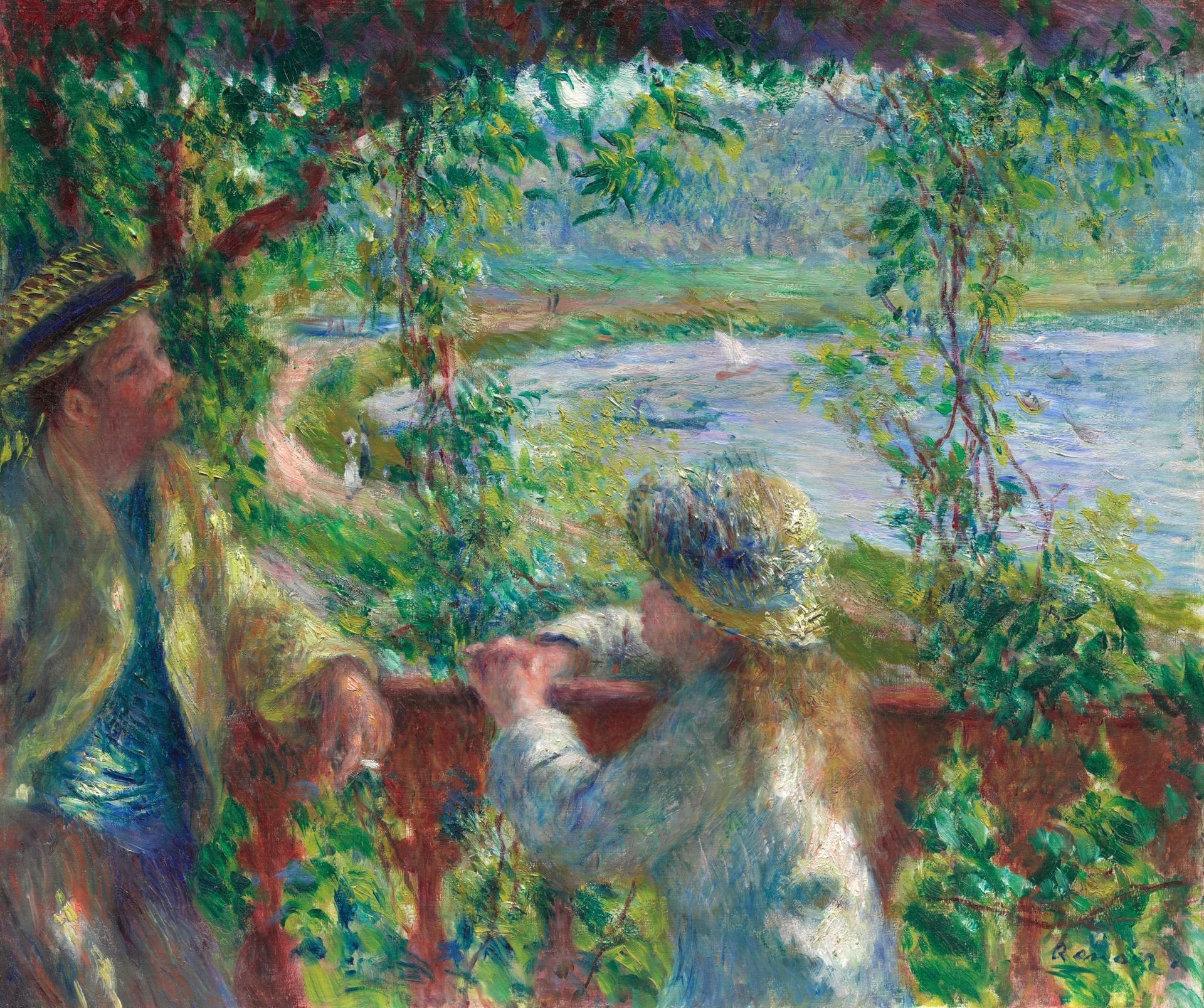 皮耶-奧古斯特．雷諾瓦《湖畔》（Near the Lake），1879-1880，油彩畫布，47.5×56.3公分，芝加哥藝術博物館（Art Institute of Chicago）藏。（引自芝加哥藝術博物館典藏資料庫）
