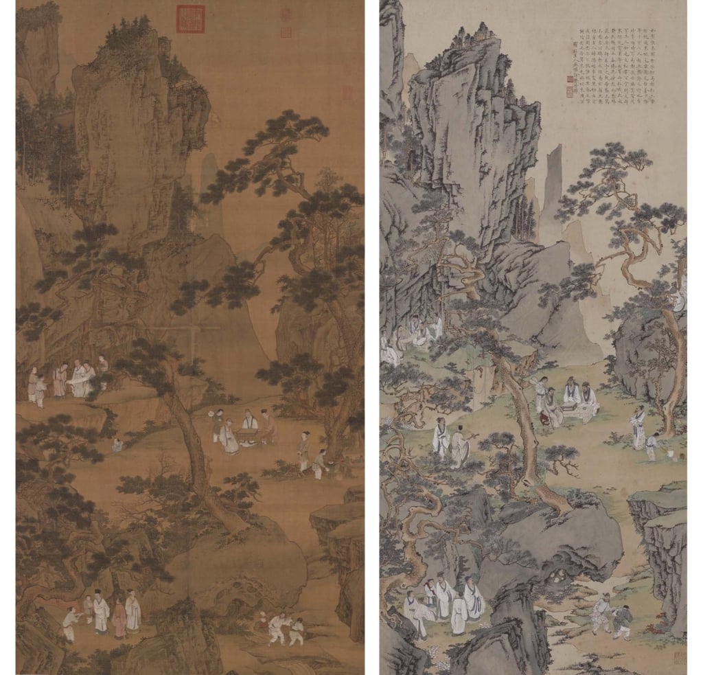 除了徐操（右）新增一攜阮人物，其他幾乎完全吻合明代版本（左）。