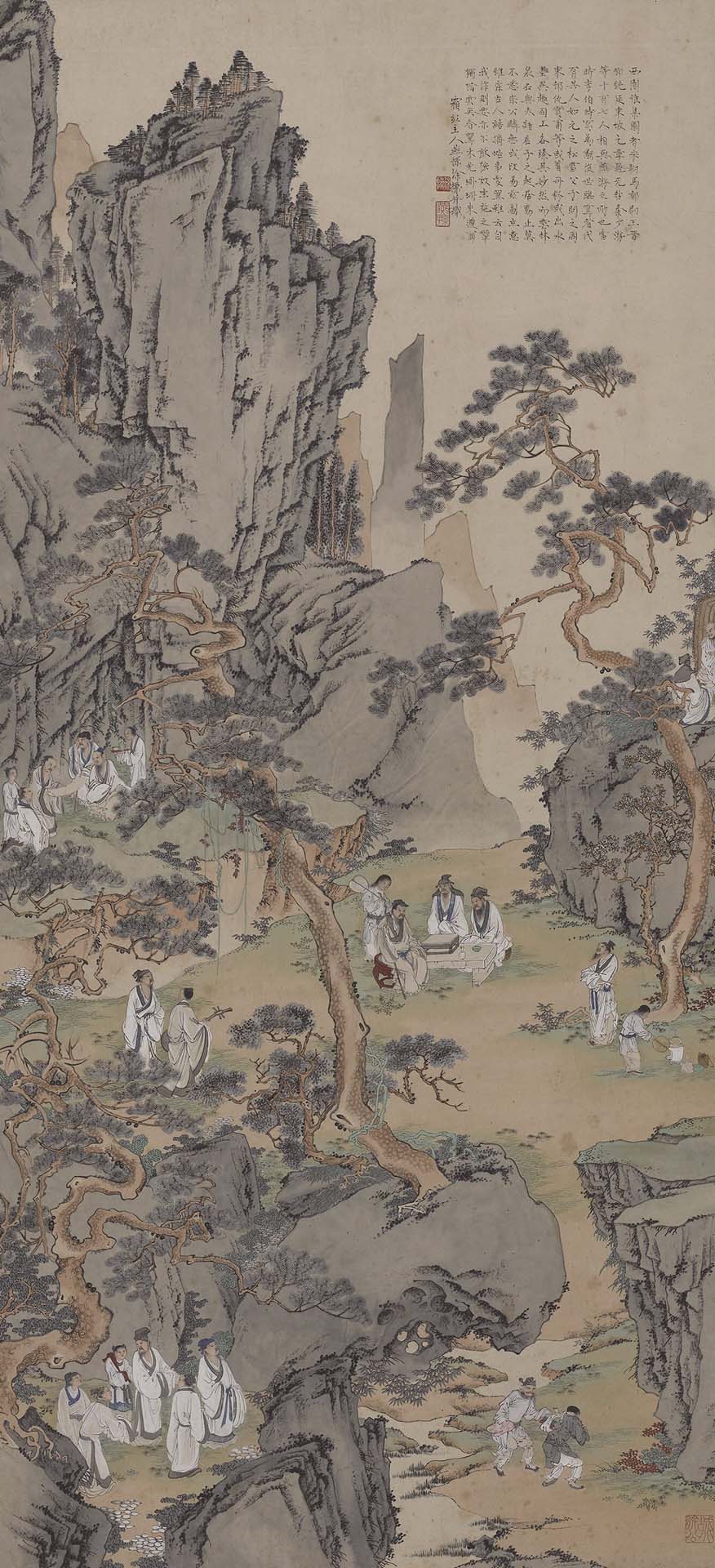 圖4 徐操〈西園雅集〉，紙本設色，142.3×66.5公分，2009年中國嘉德秋拍，Lot 350。