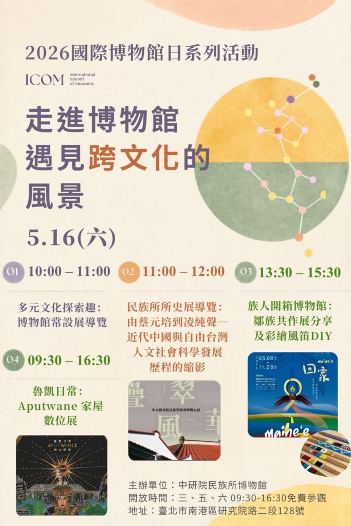 中研院民族所博物館518活動海報