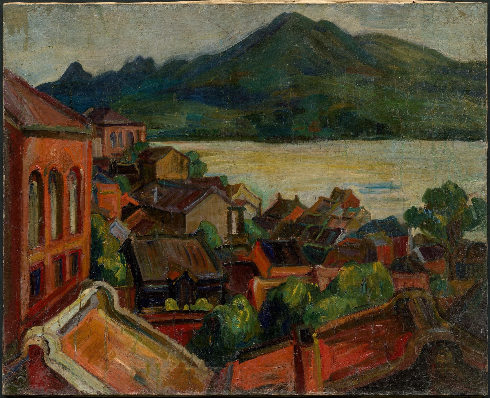 陳植棋，《淡水風景（三）》，油彩、畫布，72.5×90.5 cm，1925-1930。家屬收藏。（國立台灣美術館提供）