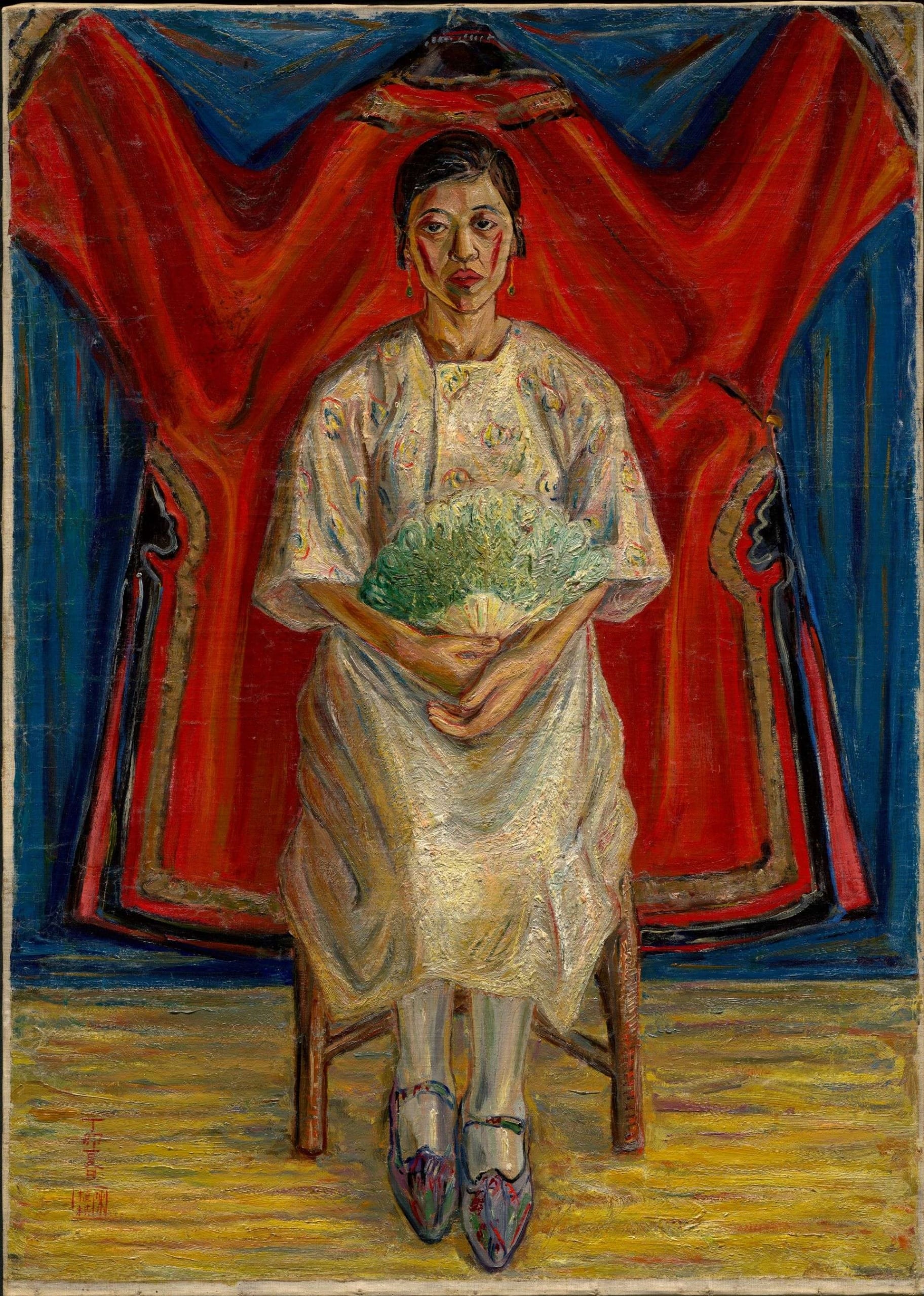陳植棋，《夫人像》，油彩、畫布，64.5×91 cm，1927。家屬收藏。（國立台灣美術館提供）