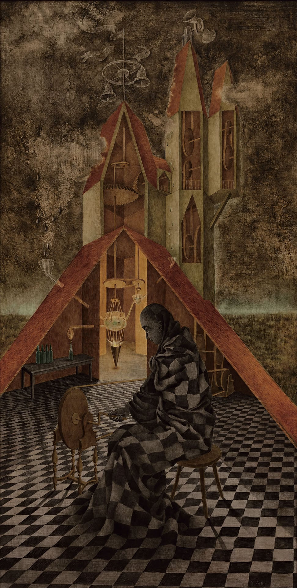 雷梅迪奧斯．瓦羅｜Alchemy or the Useless Science 油彩、Masonite板 54×105cm 1958年作（© Artists Rights Society, New York）