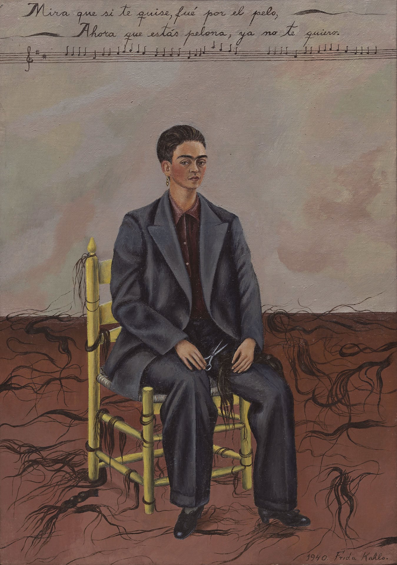 芙烈達．卡蘿｜短髮自畫像 油彩、畫布 40×27.9cm（15 3/4×11 英吋） 1940年 攝影／Peter Butler The Museum of Modern Art, New York；Gift of Edgar Kaufma…