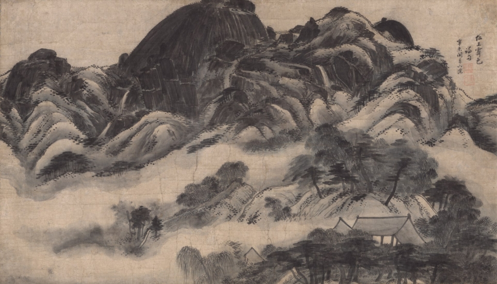 圖2 鄭敾1751年〈仁王霽色圖〉,紙本水墨,79.2×138公分,韓國國立中央博物館藏。圖/芝加哥藝術博物館(Art Institute of Chicago)。