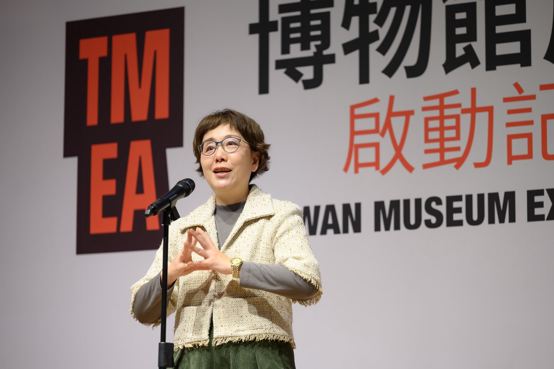 財團法人臺灣博物館文教基金會董事長王時思致詞。（TMEA提供）