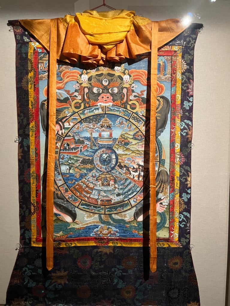 20世紀〈生死流轉圖（六道輪迴圖）〉，絹本設色，90.5×60.5公分，文化部蒙藏中心藏。