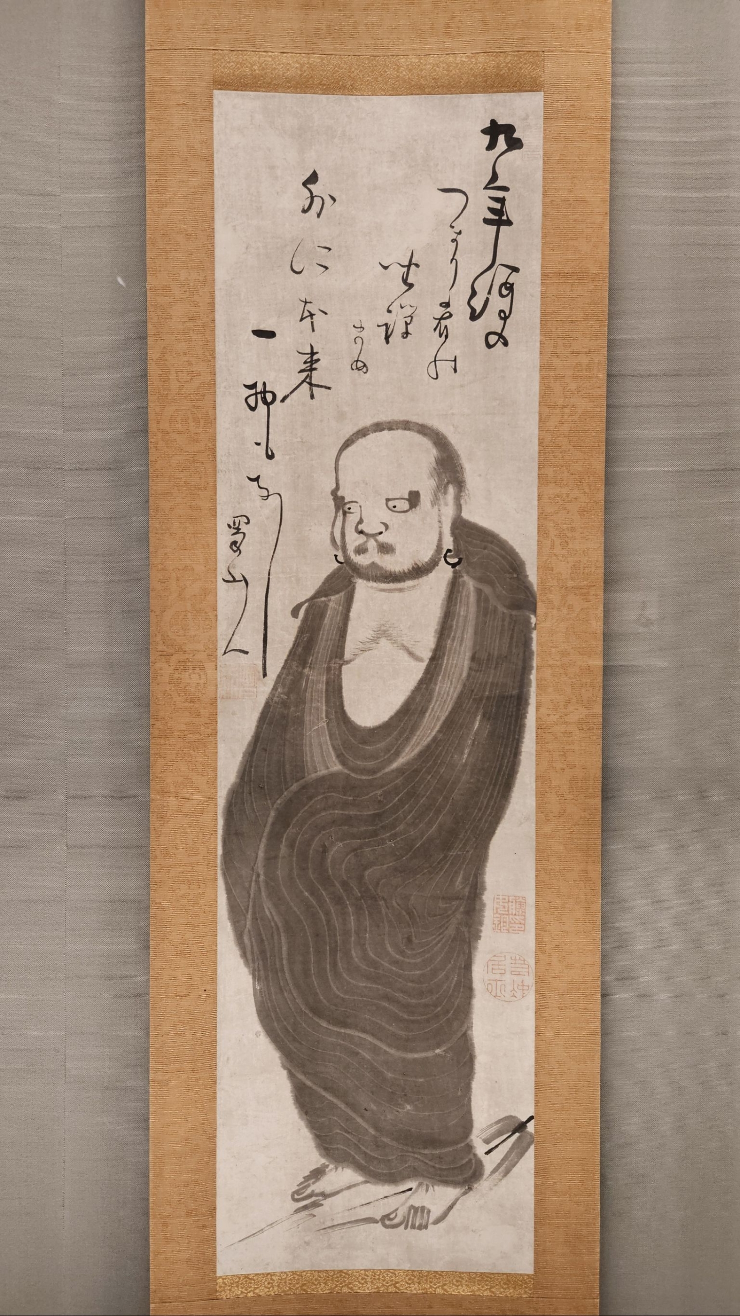 江戶時代（18世紀） 伊藤若冲〈蘆葉達磨圖〉，紙本水墨，福田美術館藏。攝影／曾信容。