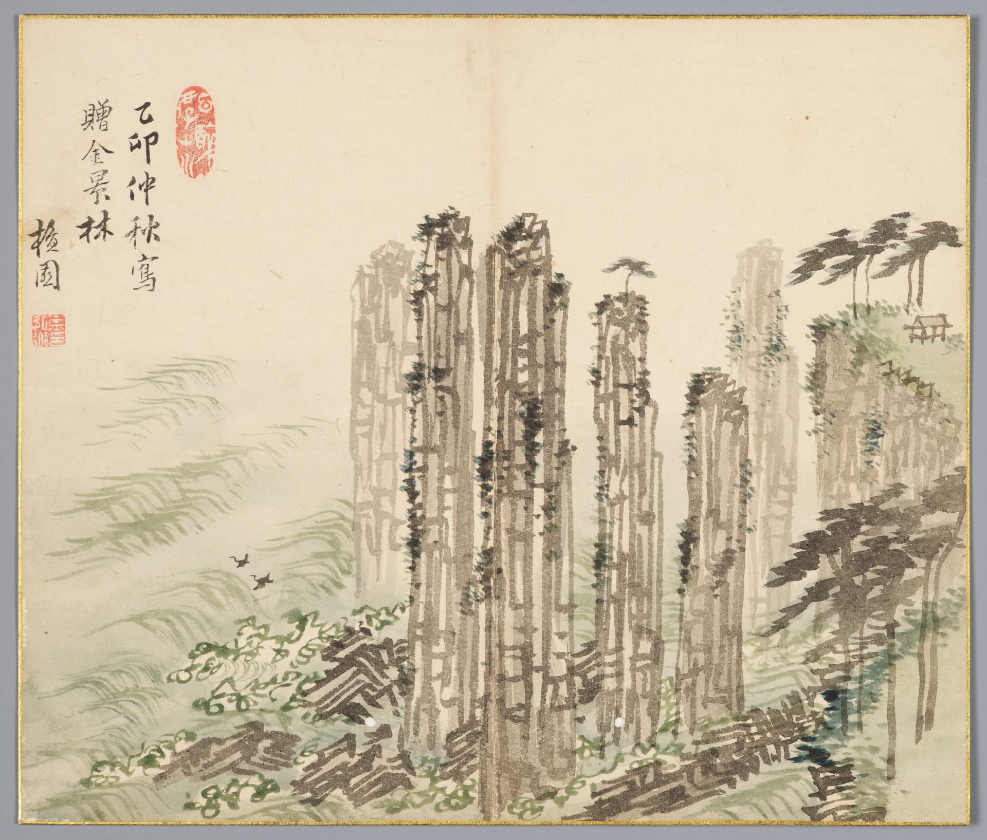 圖11 朝鮮時代 金弘道1795年作《乙卯年畫帖．叢石亭圖》，紙本淡彩，私人收藏。