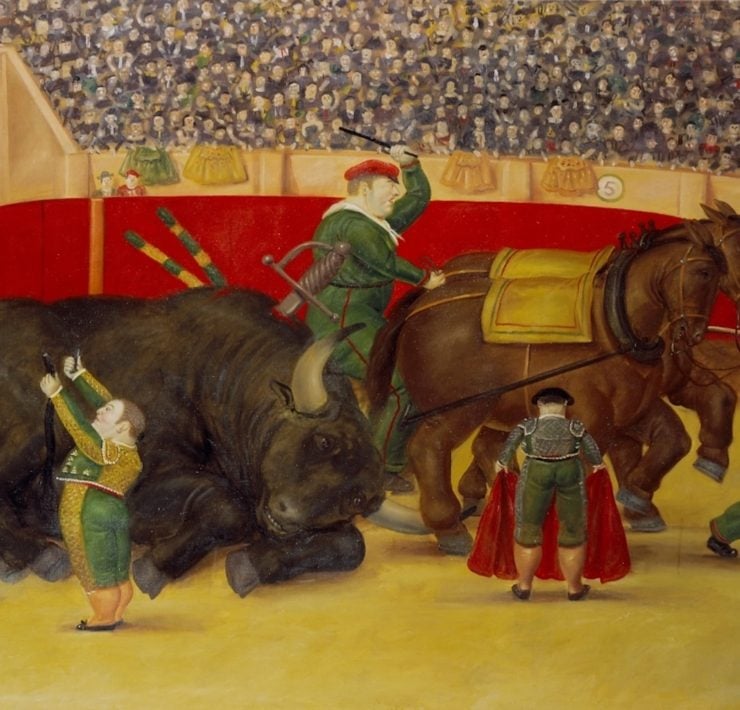 〈拖牛儀式〉Fernando-Botero-The-Arrastre-1987-1
