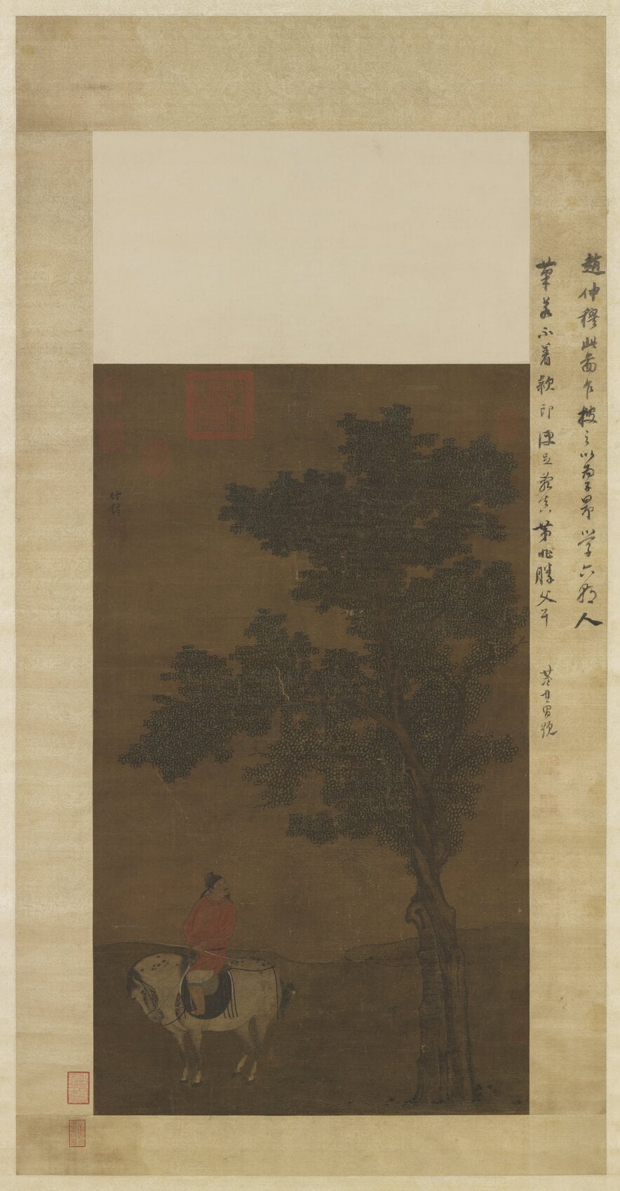 元 趙雍〈春郊遊騎〉，絹本設色，88×51.1公分，國立故宮博物院藏。ⓒ國立故宮博物院Open Data