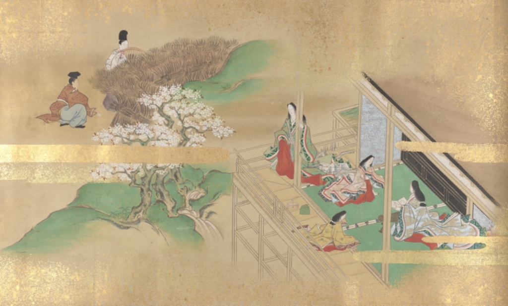 江戶時代元祿元年（1688）左右《源氏物語繪卷》卷一，圖為局部，紙本設色。Images courtesy of the Trustees of the Chester Beatty Library, Dublin.