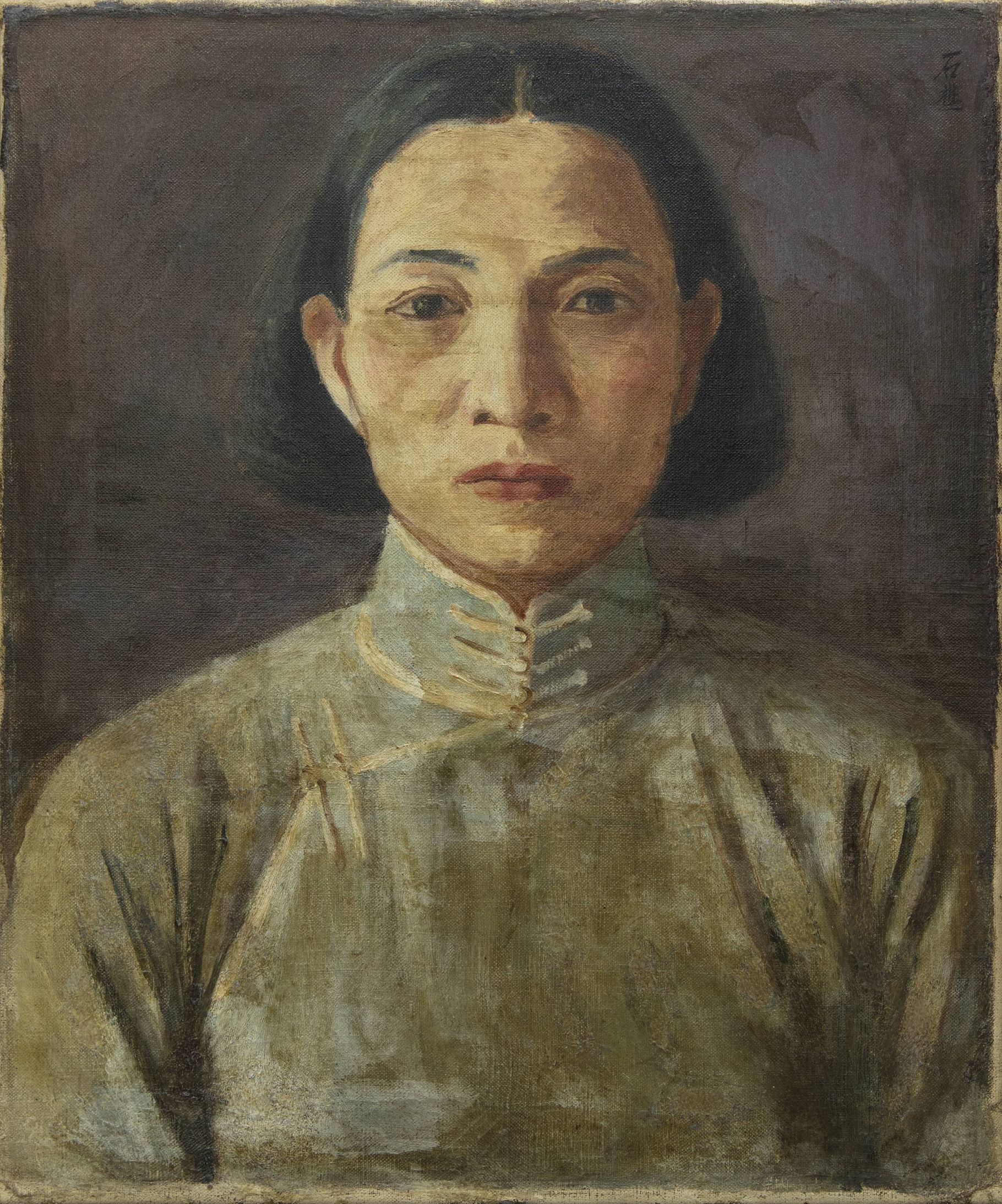李石樵，《黃火定妻李寶肖像》，油彩、畫布，45 × 38 cm，年代未詳。圖片來源：私人收藏。