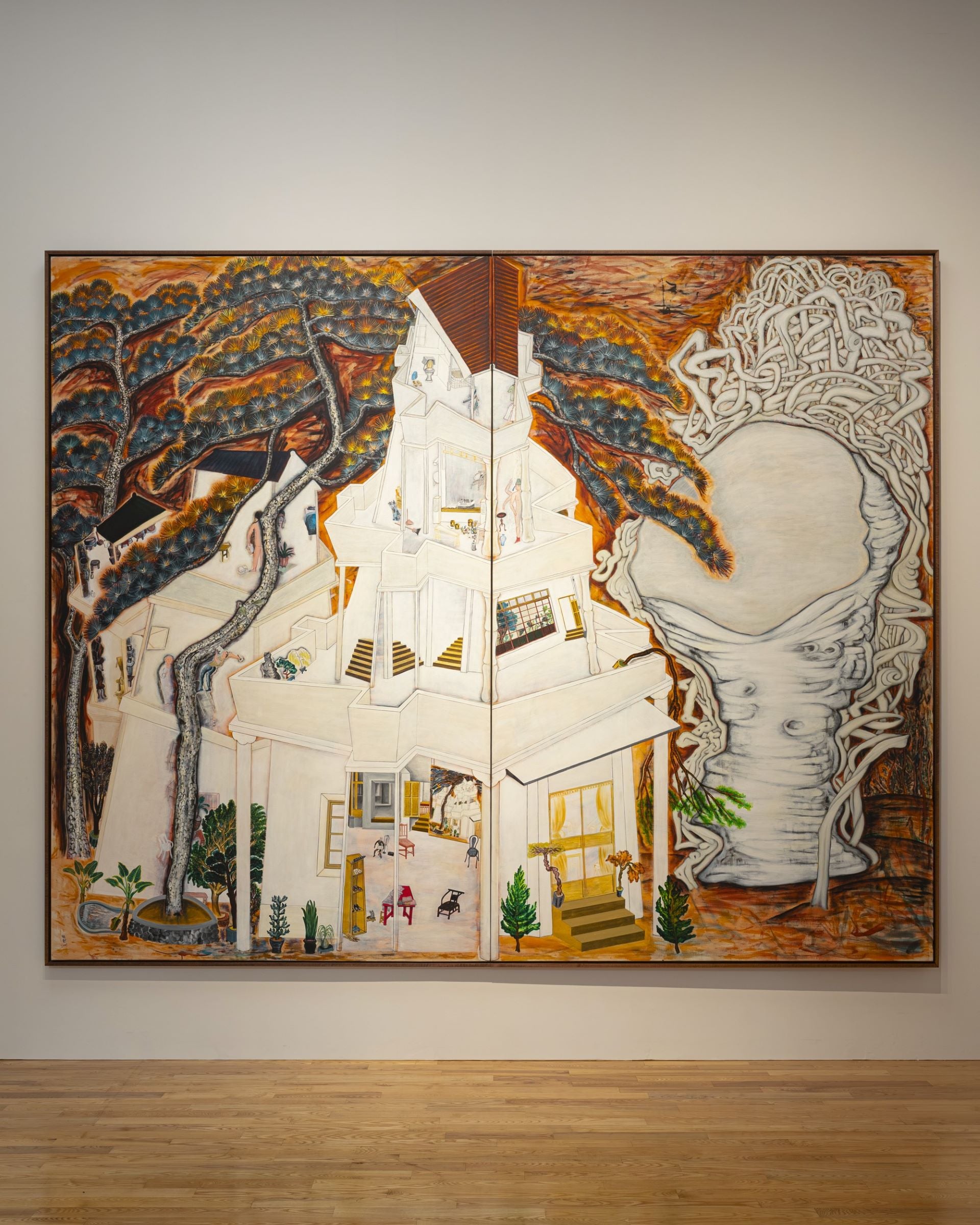 &nbsp;李明則《左營的風景》，2001，壓克力畫布，291×63公分，福岡亞洲美術館藏。Photo by Kawasaki Ittoku / 福岡亞洲美術館提供