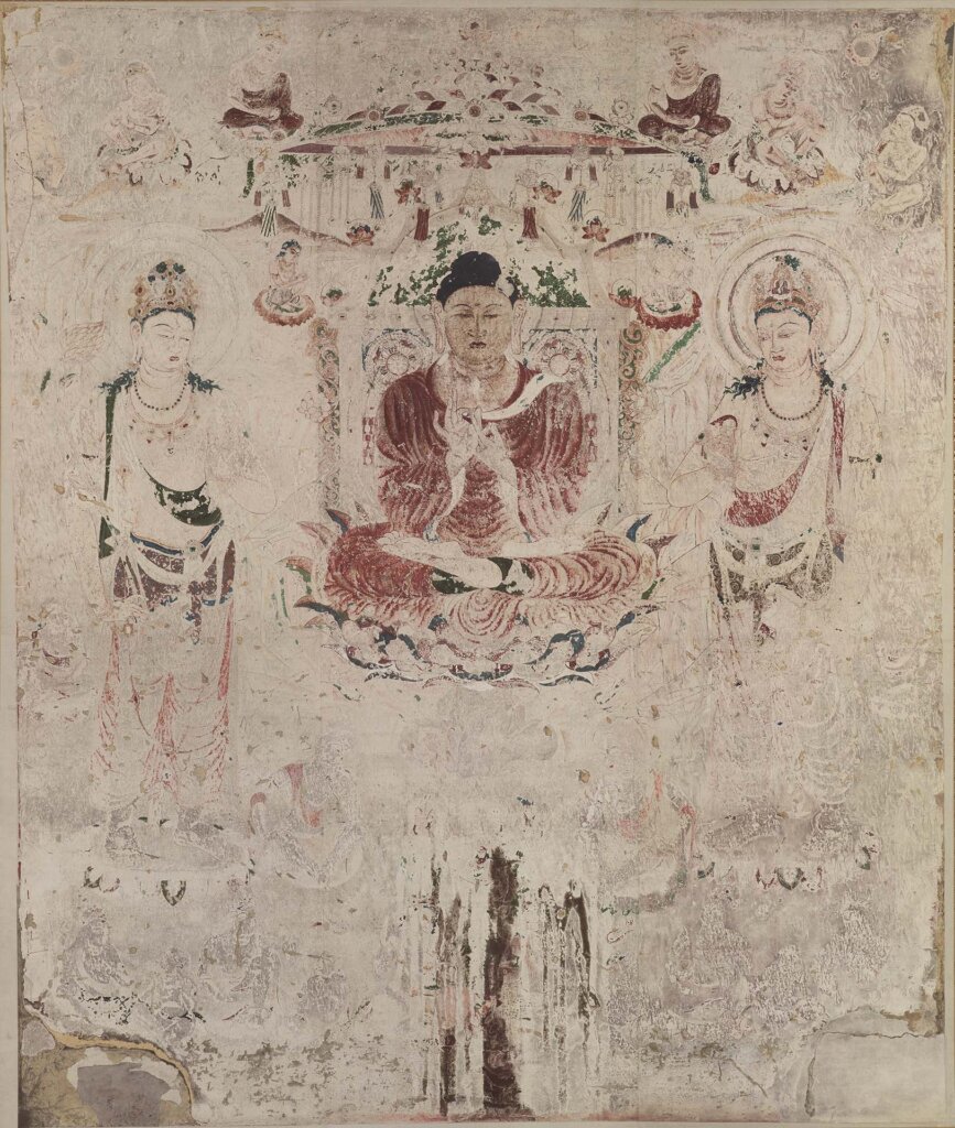 圖1 昭和十五至二十六年（1940－1951）入江波光等摹作〈法隆寺金堂壁畫第6號壁〉，奈良．法隆寺藏。8月18日至9月13日展出。