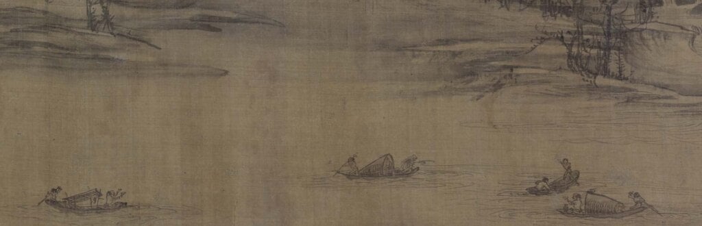 圖5 北宋 許道寧〈漁父圖〉局部,絹本設色,48.9×224.79公分,美國納爾遜-阿特金斯藝術博物館藏。