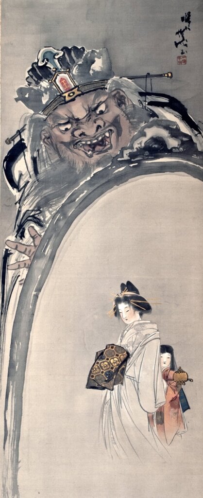 傳 河鍋曉齋《閻魔圖》（複製品）&nbsp;&nbsp;( 圖片提供：高台寺)