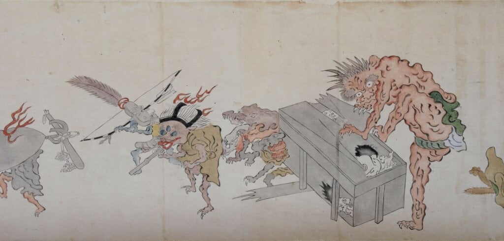 傳 土佐經隆《百鬼夜行圖》&nbsp; &nbsp;( 圖片提供：高台寺)