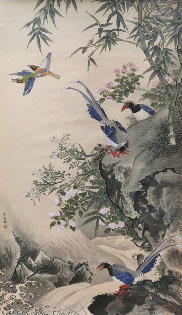 李中玉〈花鳥圖〉。圖／中華民國工筆畫學會。
