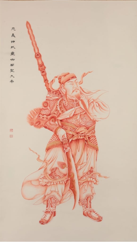 呂貴玲〈關聖大帝〉。圖/中華民國工筆畫學會。