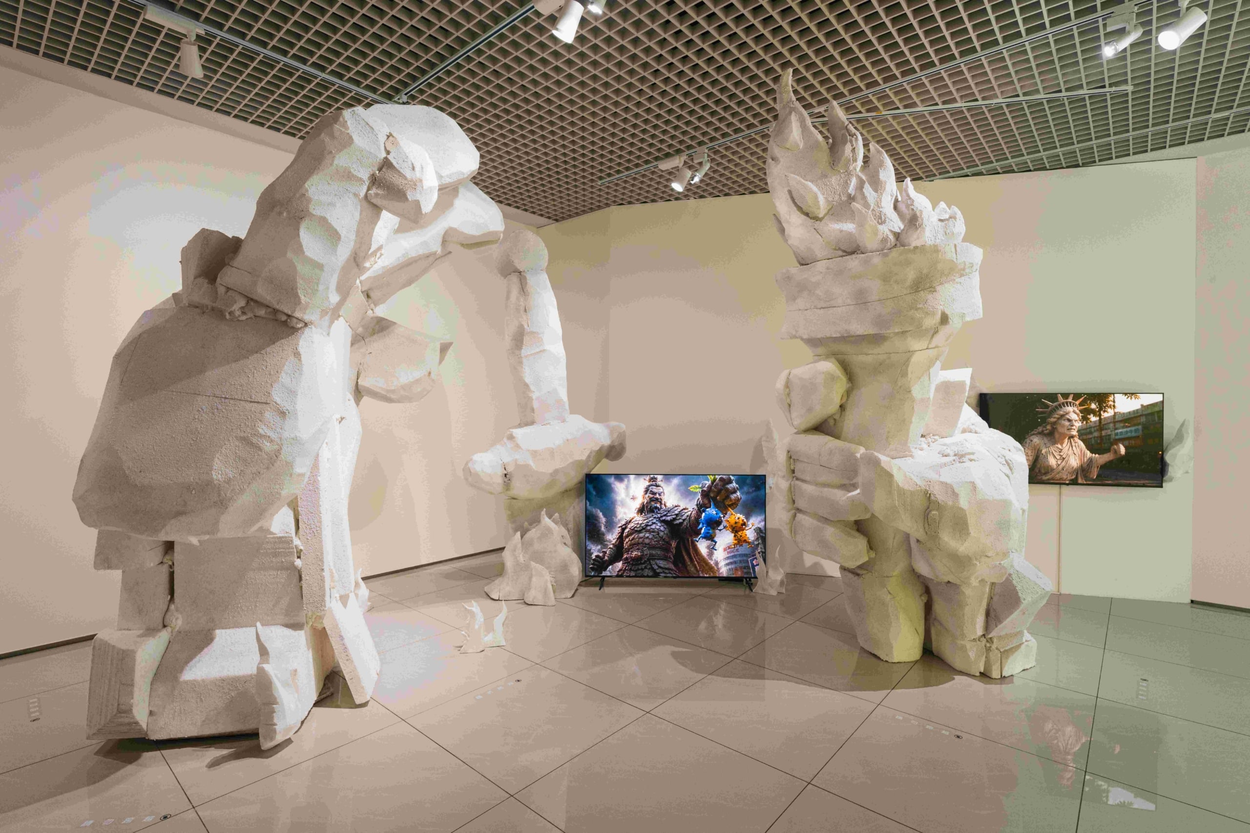 蔡咅璟的作品《決戰林森路．西》展覽展出一景。（圖／嘉義市美術館）
