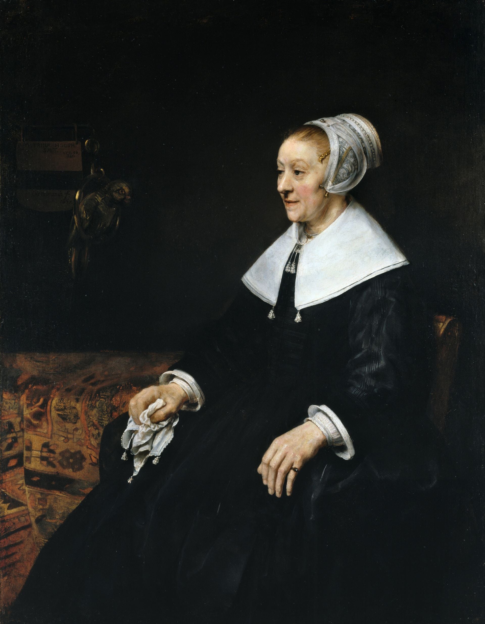 林布蘭・范・萊因（Rembrandt van Rijn）《卡特里娜・霍赫薩特肖像》（Portrait of Catrina Hooghsaet），1657年。（維基百科）