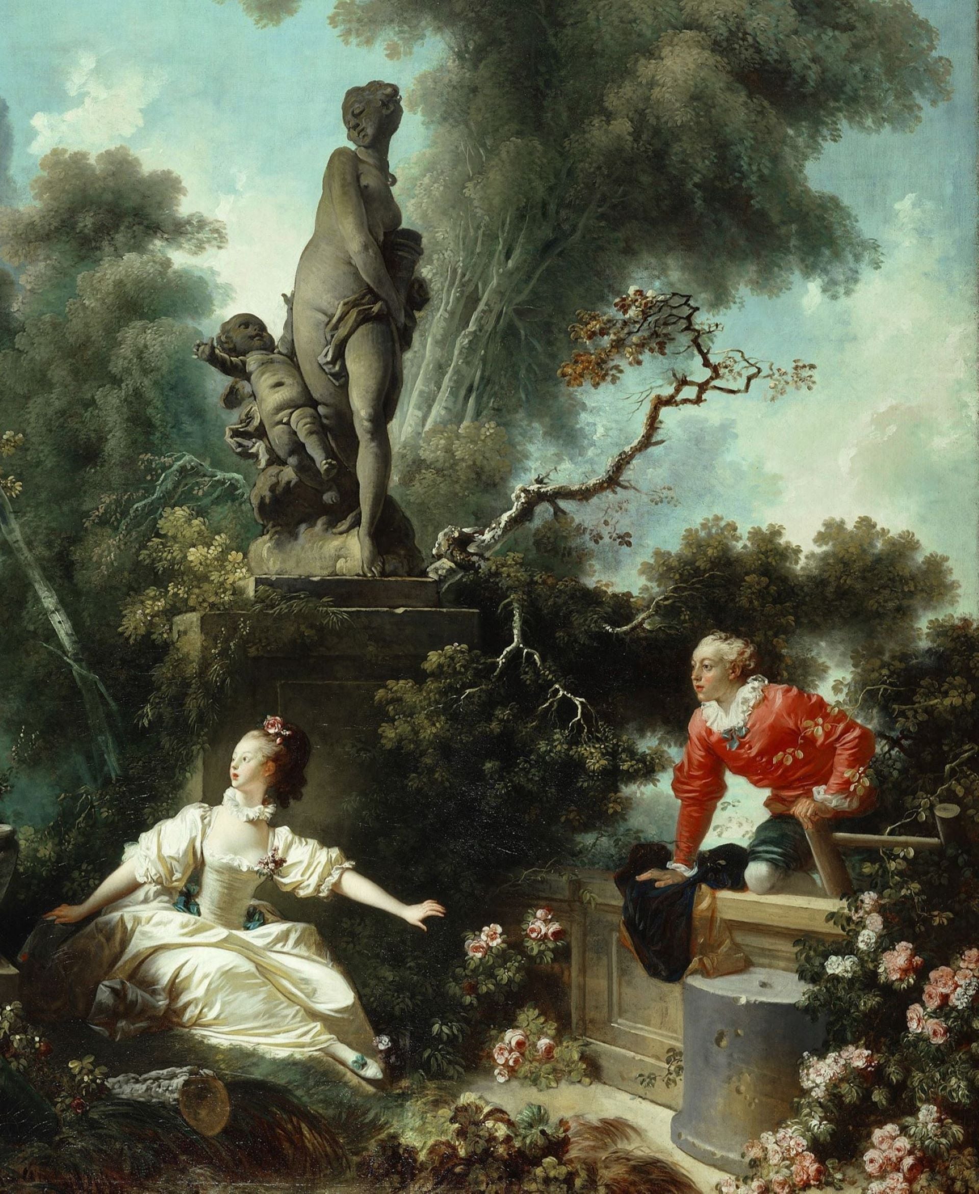 讓・奧諾雷・弗拉戈納爾(Jean-Honoré Fragonard),《追求》(The Pursuit),1771–1772年,油彩畫布,弗里克收藏館藏。