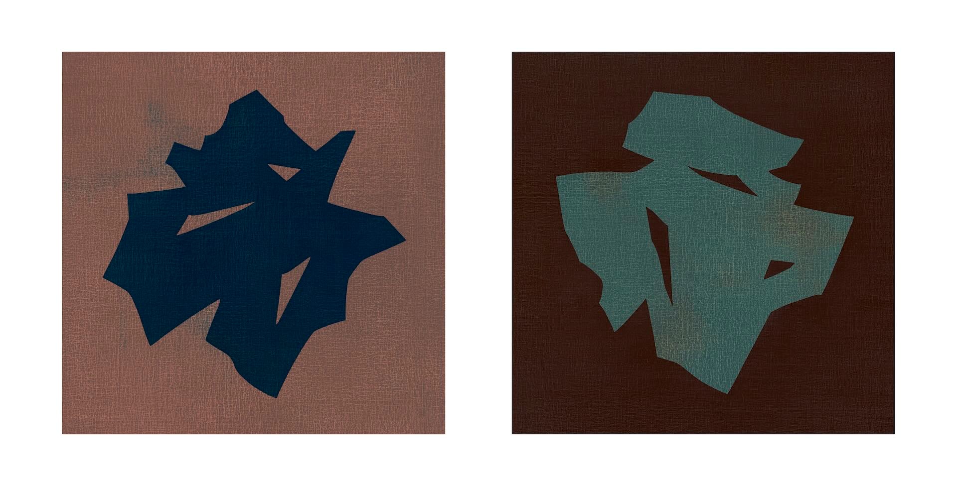 吳東龍｜符號-205、206 油彩、畫布板 90×90 cm×2 2026 弎畫廊提供