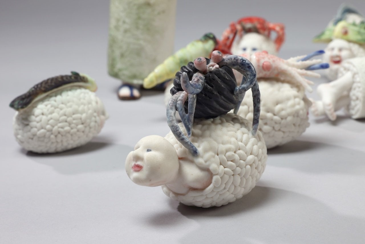 Michaela Meissl，Sushi Collection in Progress，2003-，瓷土，6-10cm（組），奧地利。（新北市立鶯歌陶瓷博物館提供）