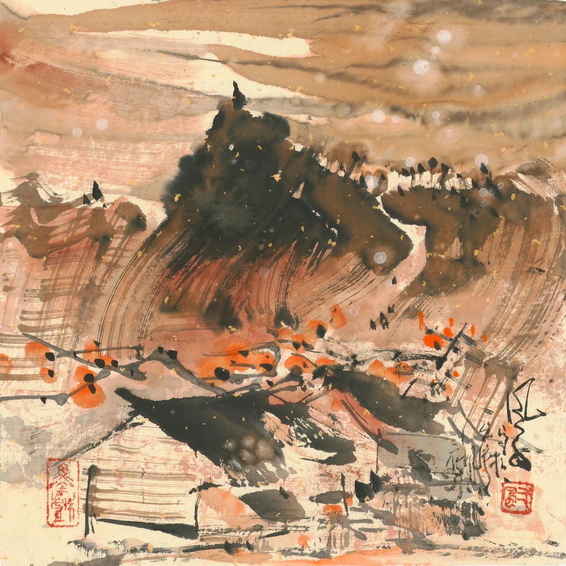 趙占鰲2019年作 《無題》，紙本水墨，33×34公分。圖／&nbsp;趙占鰲官方藝術網站。